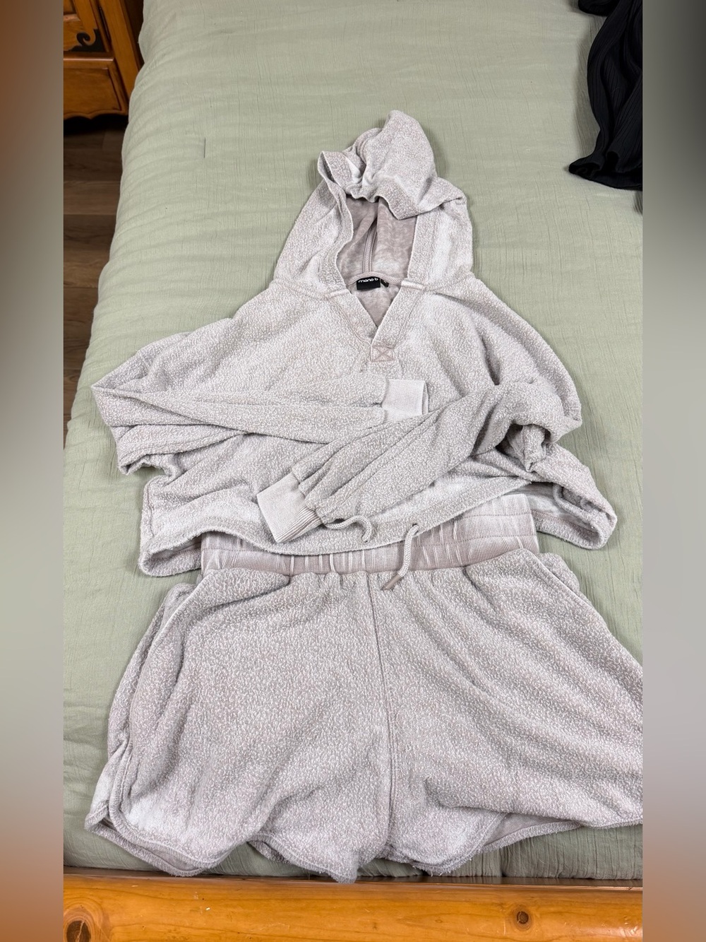Mono B Light Purple Hooded Pullover & Shorts Lounge Set